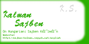 kalman sajben business card